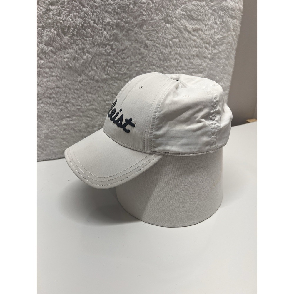 Titleist Performance Ball Marker Golf Hat Cap Strap Back White Black Script Logo - Picture 5 of 8